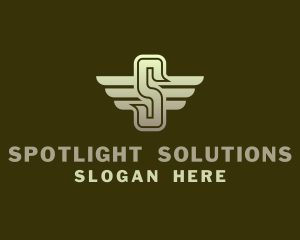 Military Winged Letter S logo design