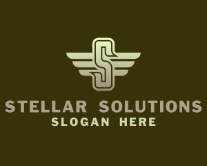 Military Winged Letter S logo design