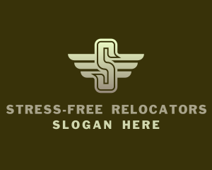 Military Winged Letter S logo design