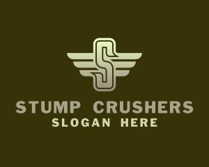 Military Winged Letter S logo design