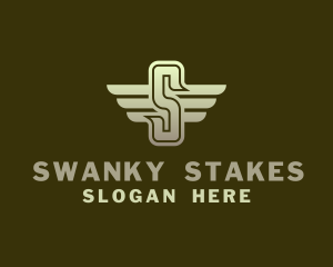 Military Winged Letter S logo design