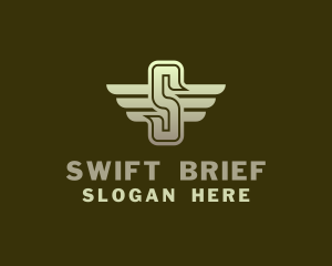 Military Winged Letter S logo design