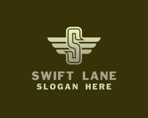 Military Winged Letter S logo design