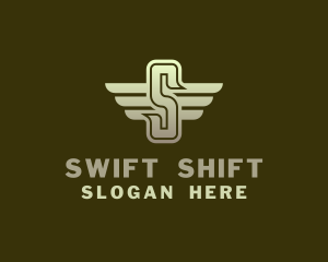 Military Winged Letter S logo design