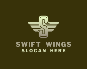 Military Winged Letter S logo design