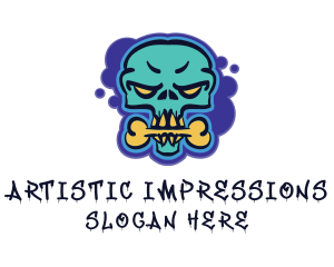 Skull Graffiti Mural Artist logo