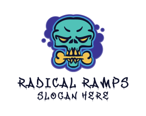 Skull Graffiti Mural Artist logo design