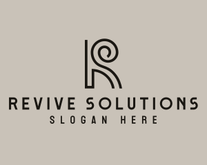 Creative Spiral Letter R logo design