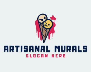 Scary Ice Cream Cone logo design