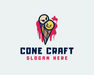 Scary Ice Cream Cone logo design