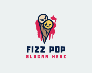 Scary Ice Cream Cone logo design