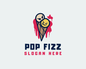 Scary Ice Cream Cone logo design