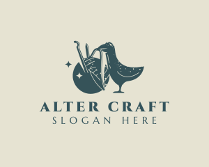 Bird Yarn Knitting logo design