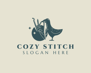 Bird Yarn Knitting logo design