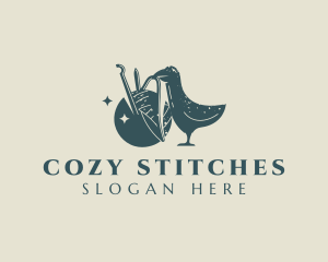 Bird Yarn Knitting logo design