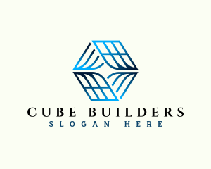 Abstract Cube Roofing logo design