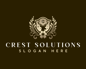 Floral Deer Crest logo