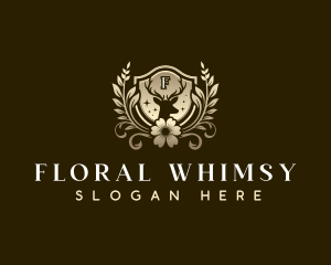 Floral Deer Crest logo