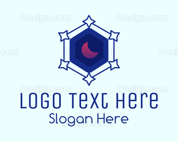 Star Hexagon Moon Logo