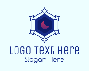 Star Hexagon Moon logo design