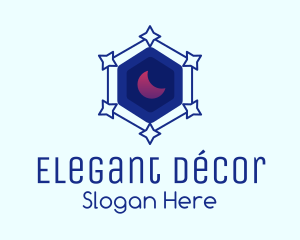 Star Hexagon Moon logo design