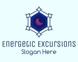 Star Hexagon Moon logo design