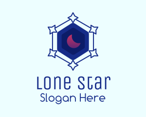 Star Hexagon Moon logo design