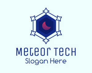 Star Hexagon Moon logo design