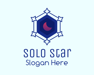 Star Hexagon Moon logo design