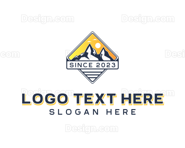 Trekking Travel Mountain Logo