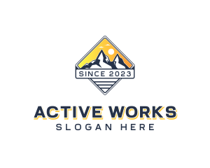 Trekking Travel Mountain logo design