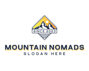 Trekking Travel Mountain logo design