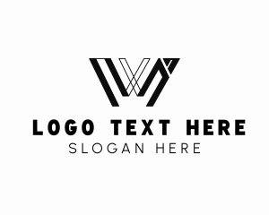 Geometric Business Letter W logo