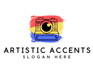 Artistic Polaroid Camera logo design