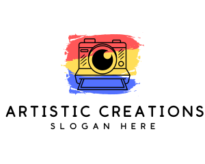 Artistic Polaroid Camera logo design