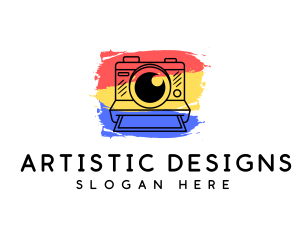 Artistic Polaroid Camera logo design