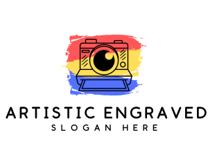 Artistic Polaroid Camera logo design