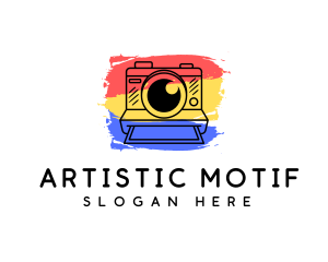 Artistic Polaroid Camera logo design