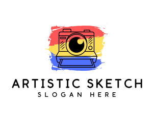 Artistic Polaroid Camera logo design