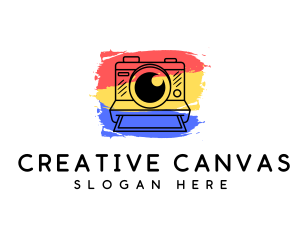 Artistic Polaroid Camera logo design