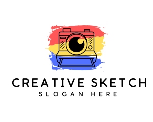 Artistic Polaroid Camera logo design