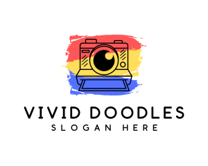 Artistic Polaroid Camera logo design