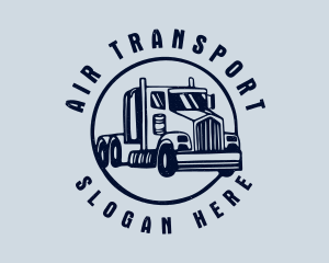 Blue Flatbed Truck logo design