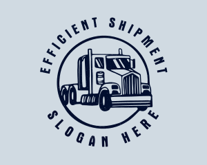 Blue Flatbed Truck logo design