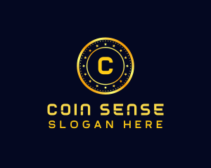 Golden Coin Currency logo design