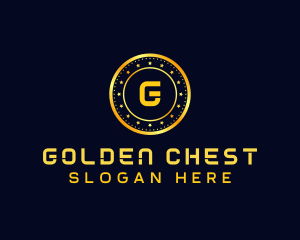 Golden Coin Currency logo design