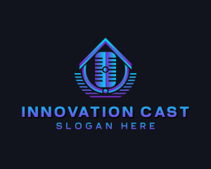 Podcast Studio Microphone logo design