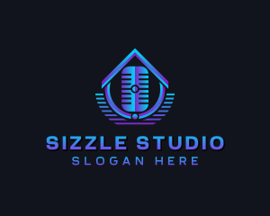 Podcast Studio Microphone logo design