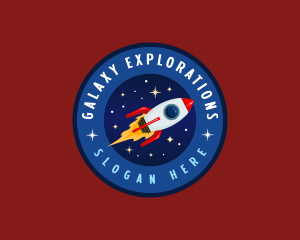 Rocket Spaceship Galaxy logo design