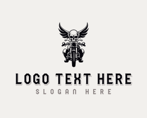 Motorbike Skull Wings logo